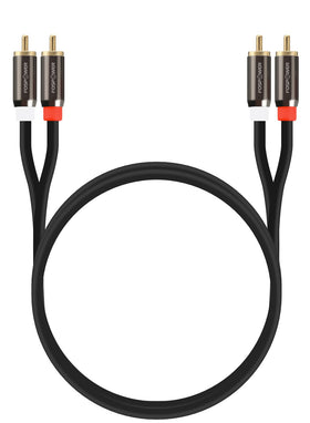 FosPower 25ft RCA cable in a home theater setup demonstrates extended reach.