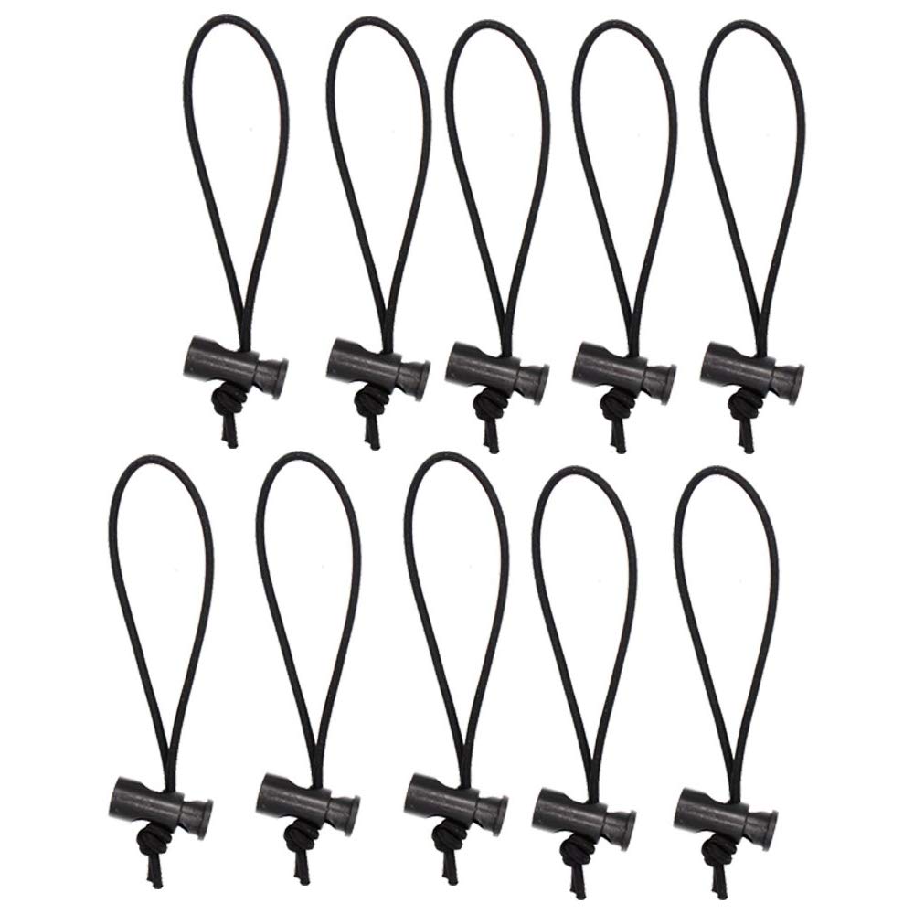 Foto&Tech elastic cable tie 16cm black with locking slider for tidy cords.