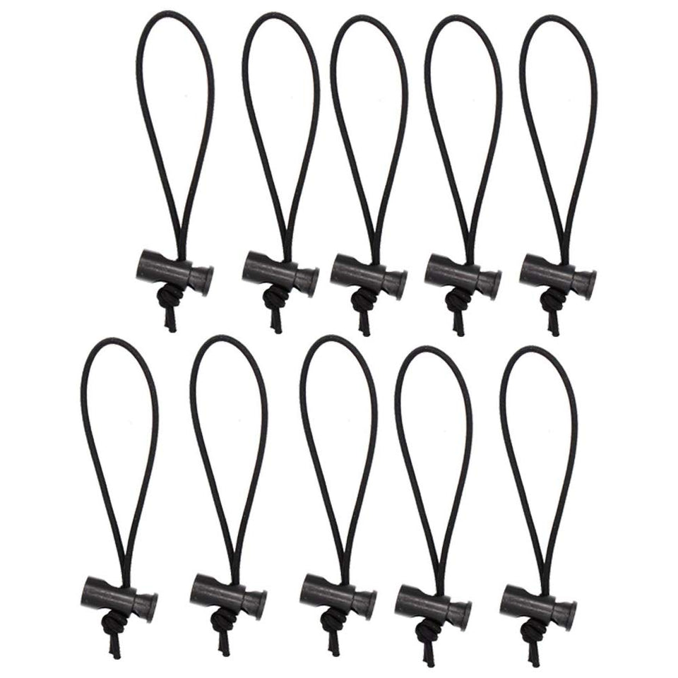 Foto&Tech elastic cable tie 16cm black with locking slider for tidy cords.