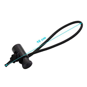 Foto&Tech black elastic cable tie 16 cm keeps cables tidy behind monitors.