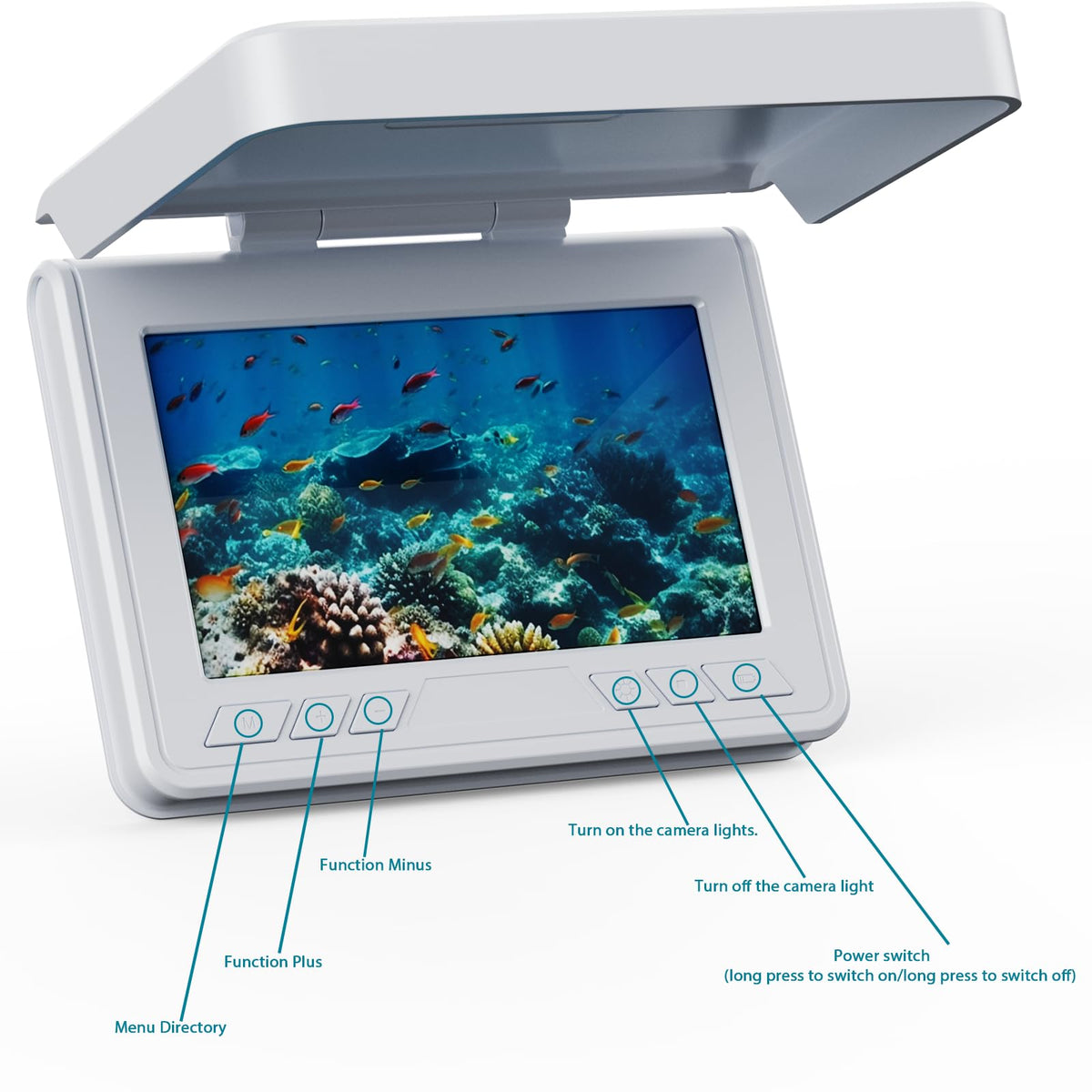 fourq 4.3-inch LCD in hand showing bright live view for fast decision-making benefit