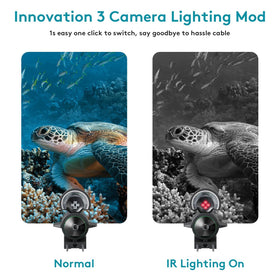 fourq camera mounted beside ice hole demonstrating secure attachment and stable viewing benefit