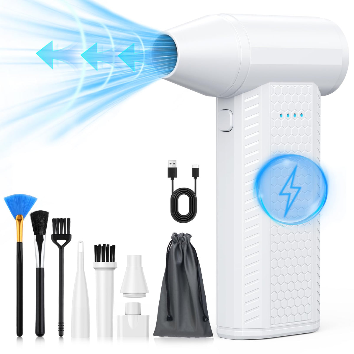fourq compressed air duster kit front view for easy cleaning access