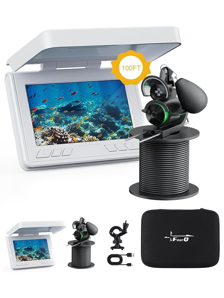 fourq front view of camera on stand showing durable housing and easy setup benefit