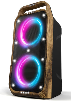 Foxdawn portable Bluetooth speaker front view shows rugged design for outdoor parties