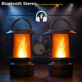 Two FoxFlame speakers paired for stereo, improves sound coverage
