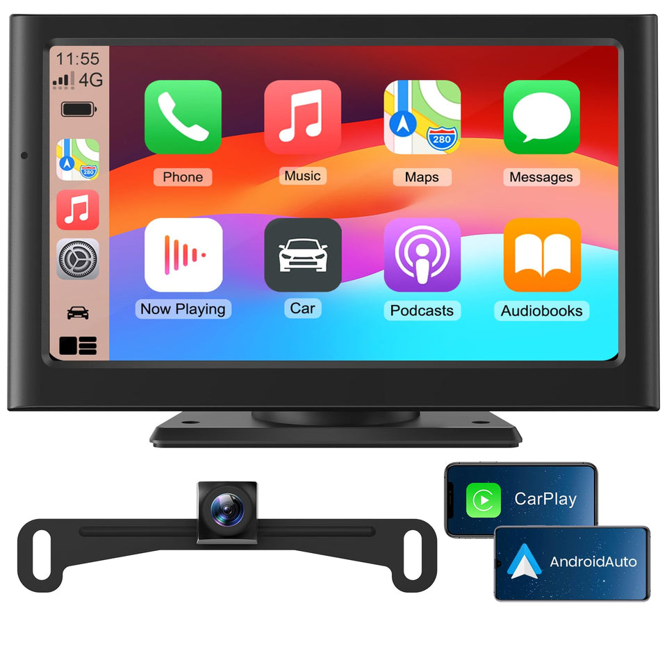Foxpark front panel showing touchscreen and home screen, improving in-car control