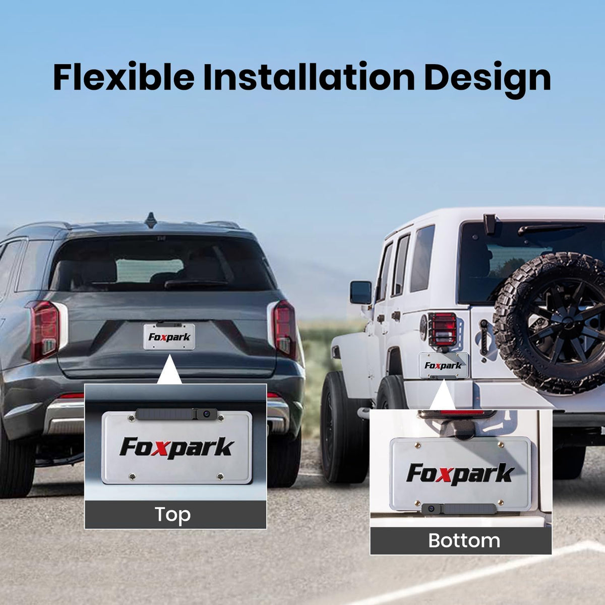 Foxpark front rear side view setup for expanded awareness.