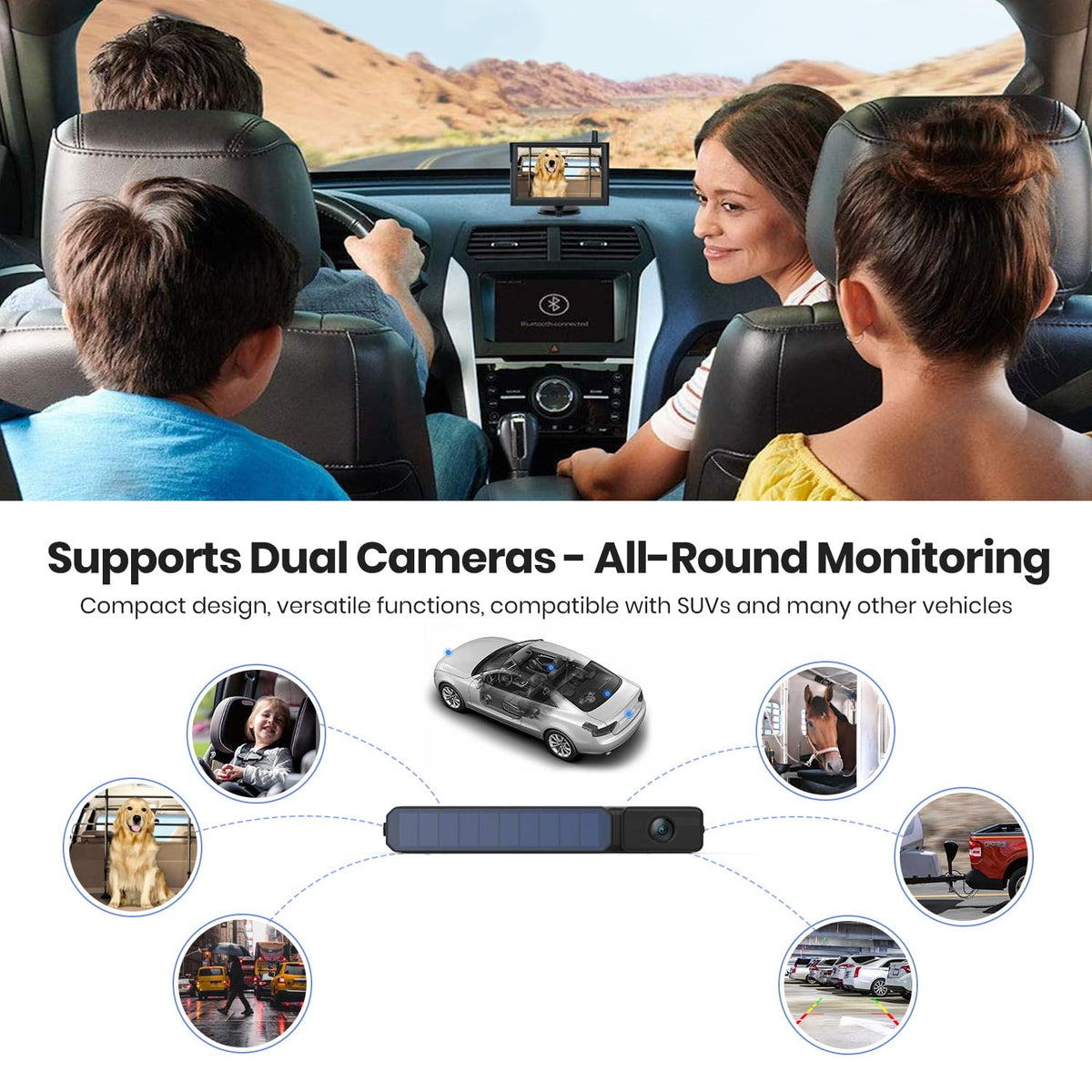 Foxpark IP69K waterproof backup camera withstands rain and car washes.