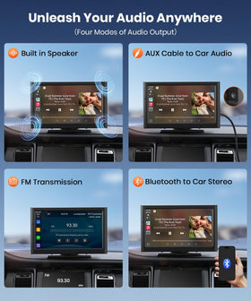 Foxpark screen in a driving lifestyle scene, enabling safer hands-free use