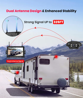 Foxpark 7-inch display split-screen shows four camera views for safer lane changes
