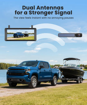 Foxpark Solar backup camera DVR split-screen enables front and rear views at once