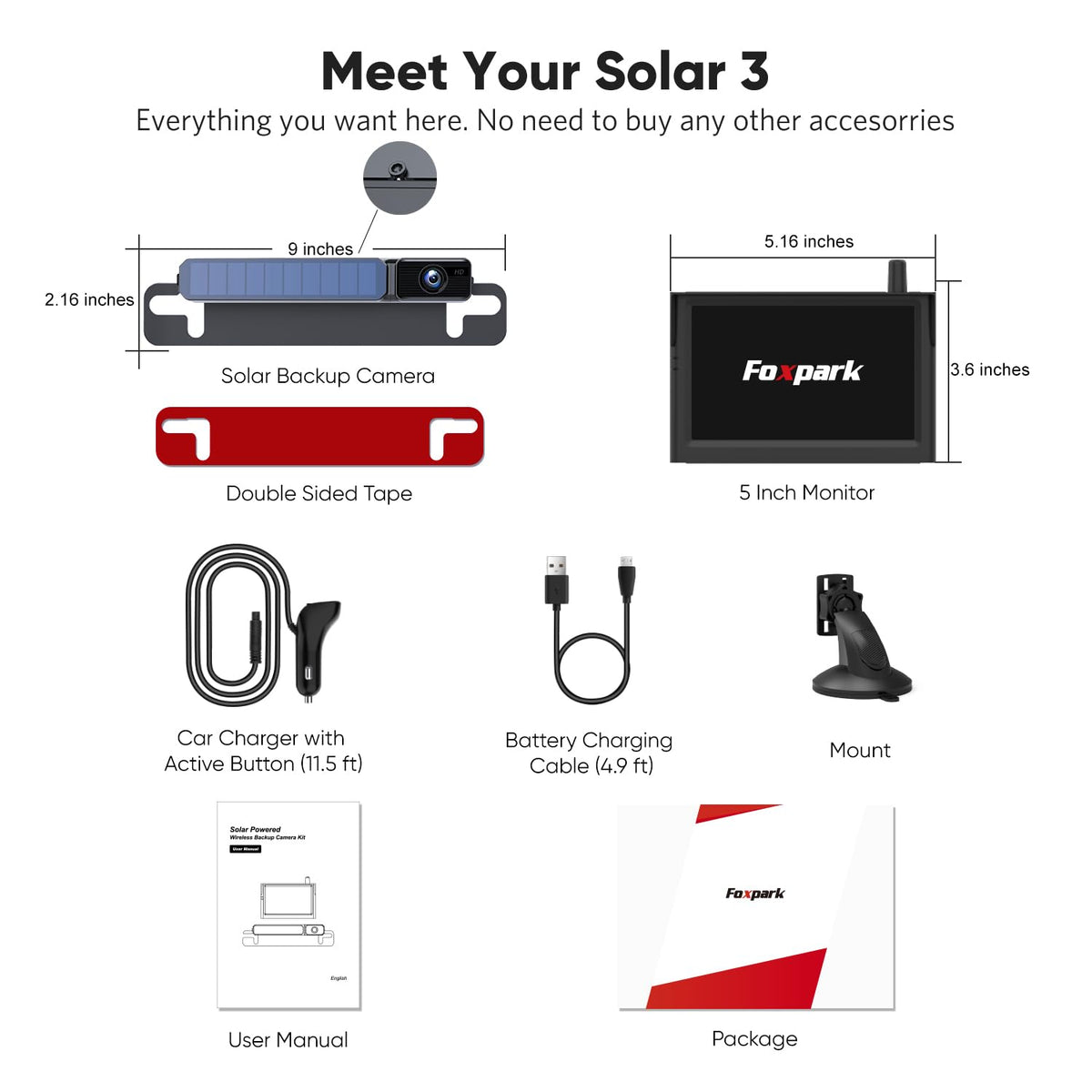 Foxpark solar-powered camera with low-light detail for night reversing.