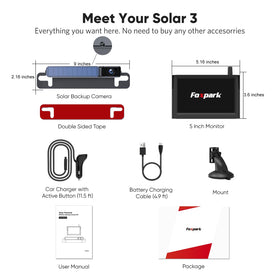 Foxpark solar-powered camera with low-light detail for night reversing.