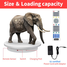 Foxvee remote-control turntable demonstrates precise remote operation.