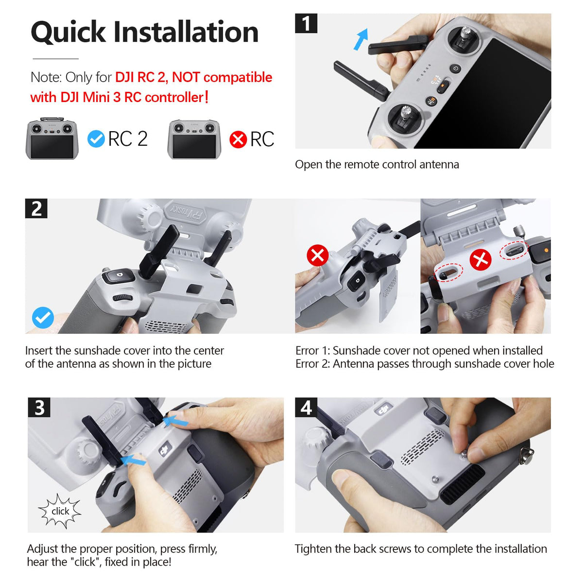 FPVtosky screws and mounting parts laid out showing easy tool-free installation