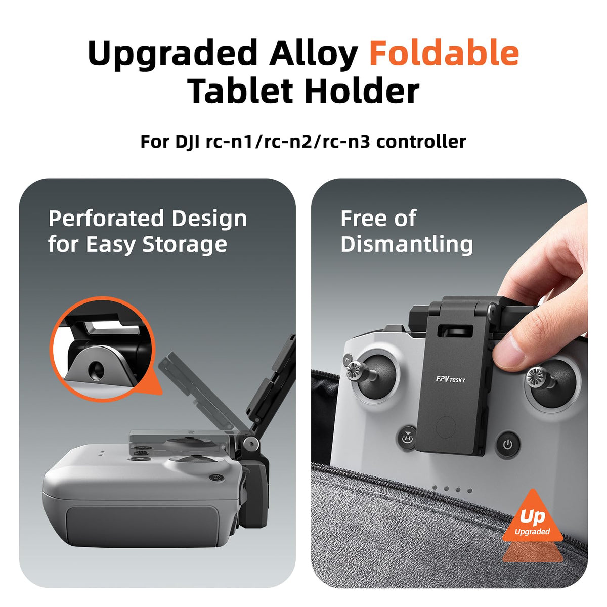 Stable FPVtosky tablet bracket fixed on RC-N1 for secure mounting