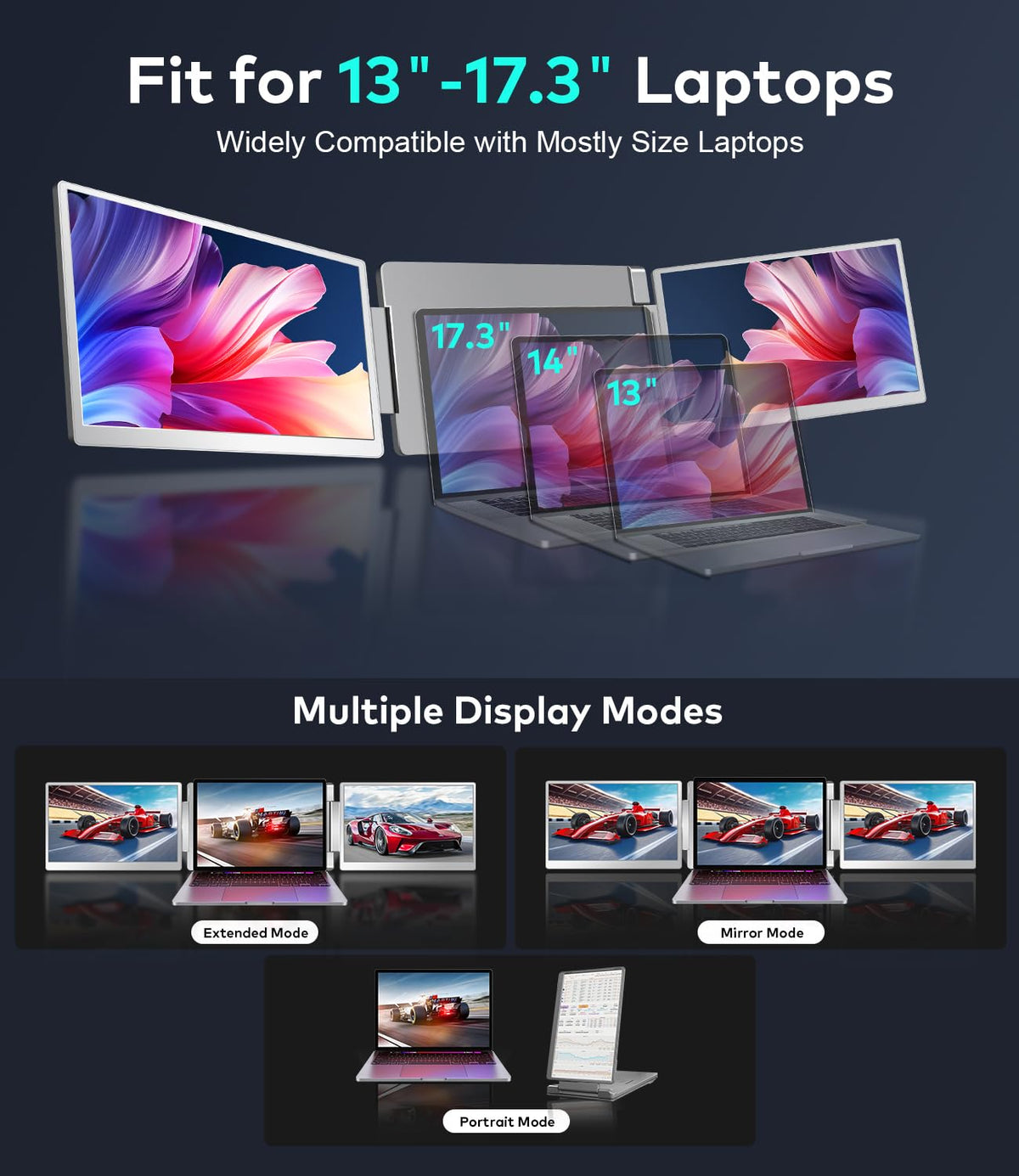 FQQ S10 two 15.6-inch IPS displays offering vivid colors.