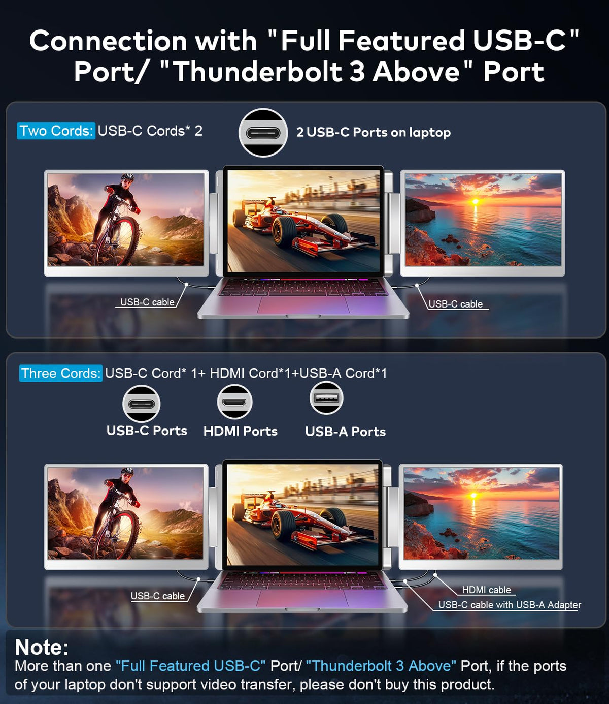 FQQ S10 USB-C and HDMI connectivity enables plug-and-play setup.