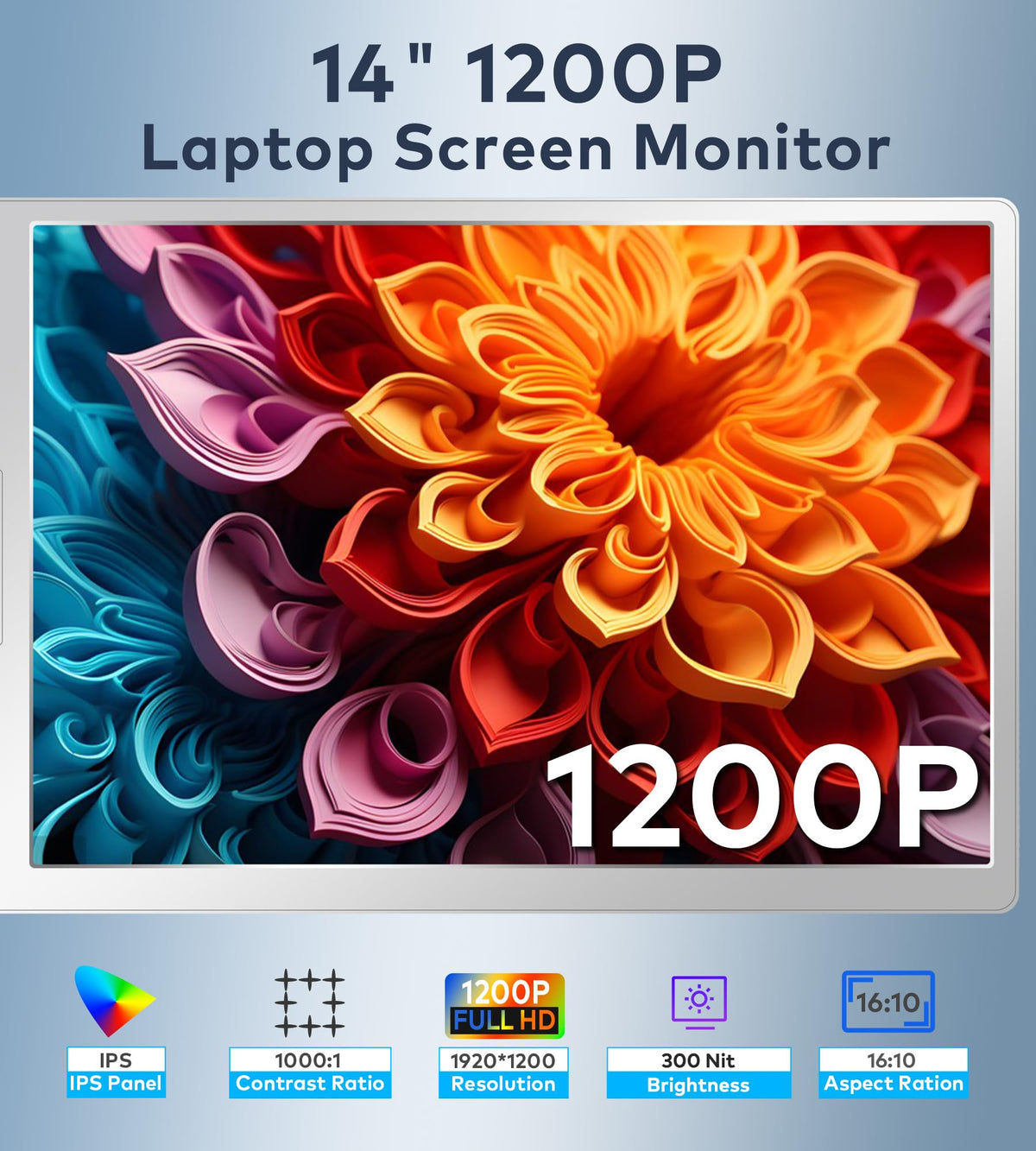 FQQ top screen 180-degree rotation for flexible viewing