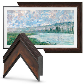 Frame My TV Burlwood 43-Inch Premiere Deco frame uses magnetic assembly for quick setup