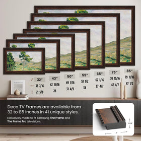 Frame My TV Burlwood 75 in a living room setting for ambiance