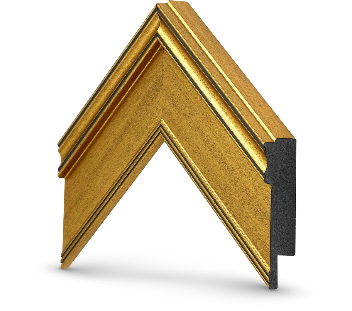 Frame My TV burnished gold finish catches warm ambient light.