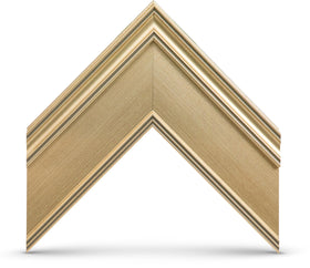 Frame My TV Champagne 85 Premiere Deco Frame close-up shows durable brushed finish.