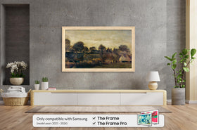 Frame My TV Museum Maple 50-inch frame magnetic assembly enables tool-free setup