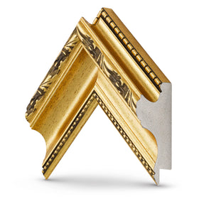 Frame My TV Ornate Gold 65-inch frame warm finish enhances ambiance.
