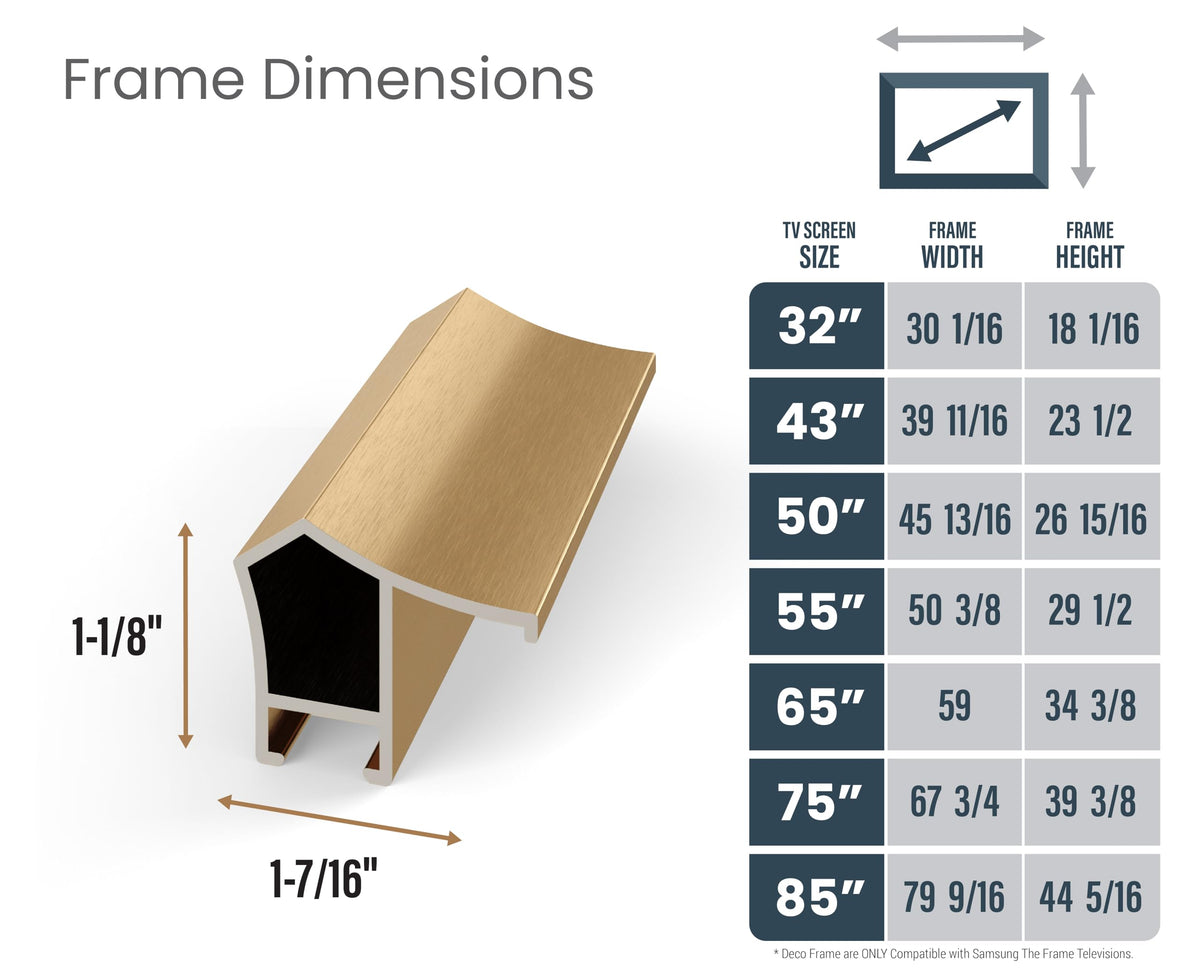 Frame My TV pale gold prism frame on wall enhances room with warm, inviting glow