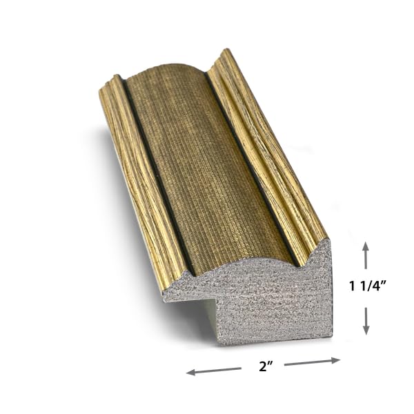 Woven texture brass finish of Frame My TV captures light for a warm, premium look.