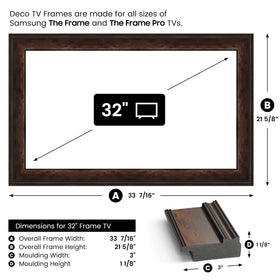 Frame My TV Burlwood 32-inch Deco frame with Samsung The Frame installed