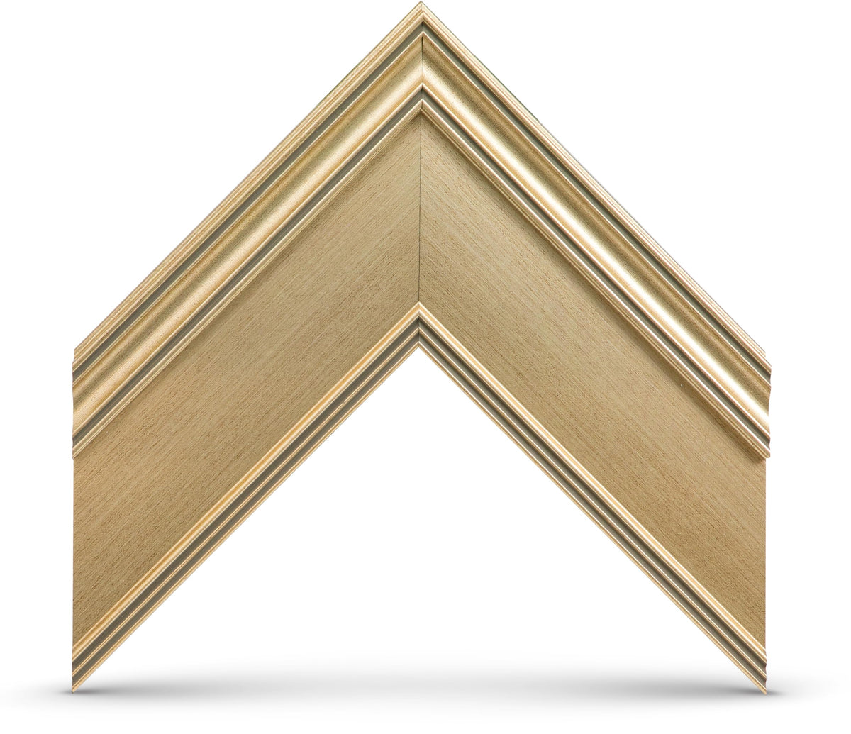 Frame My TV Champagne 75 Premiere Deco frame close-up shows warm champagne metallic finish.