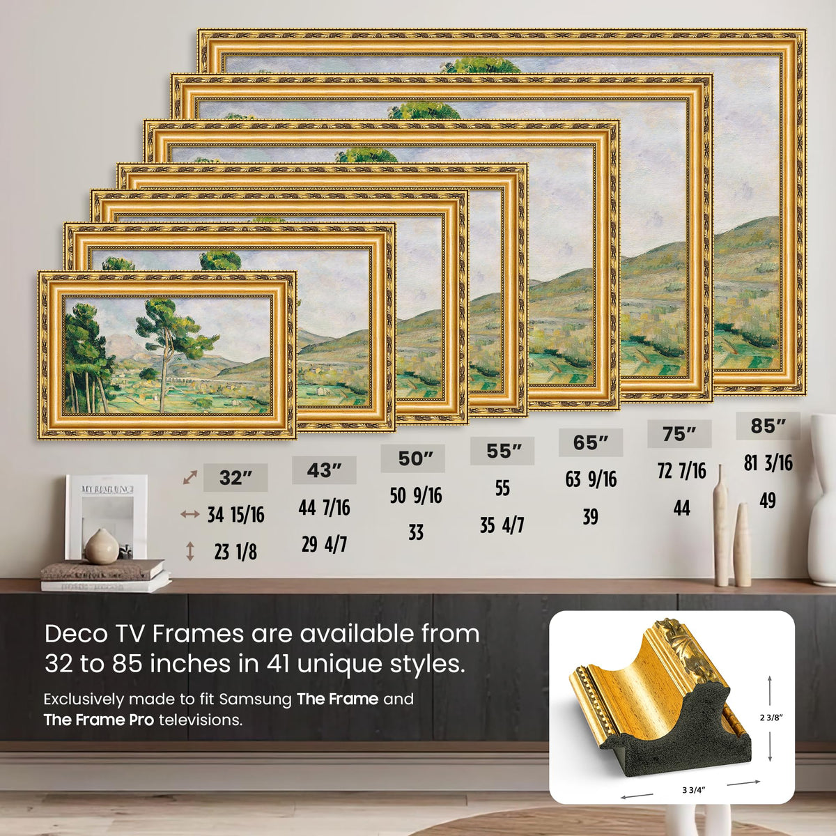 Frame My TV Deco frame demonstrates Art Mode sensor adjustments for optimal performance.
