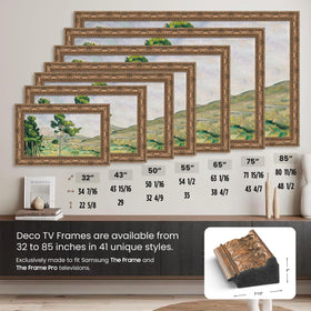Frame My TV Tuscan Copper 43 Premiere Deco frame USA-made craftsmanship and quality.