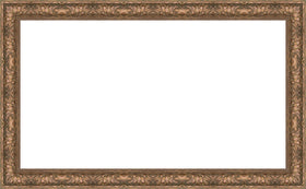 Frame My TV Tuscan Copper 55in frame on wall creates a sleek focal point