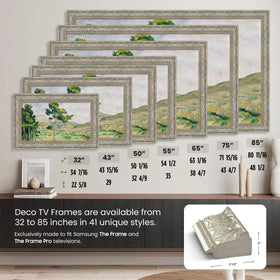 Frame My TV Tuscan Pearl 32 Premiere Deco USA-made craftsmanship.