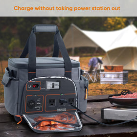 Front pocket on FRECOLSH case keeps chargers within reach.