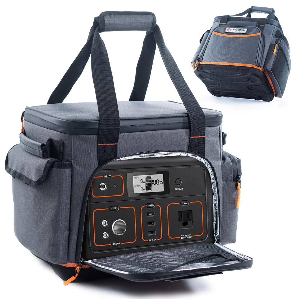 FRECOLSH travel case front view protecting Jackery during transit