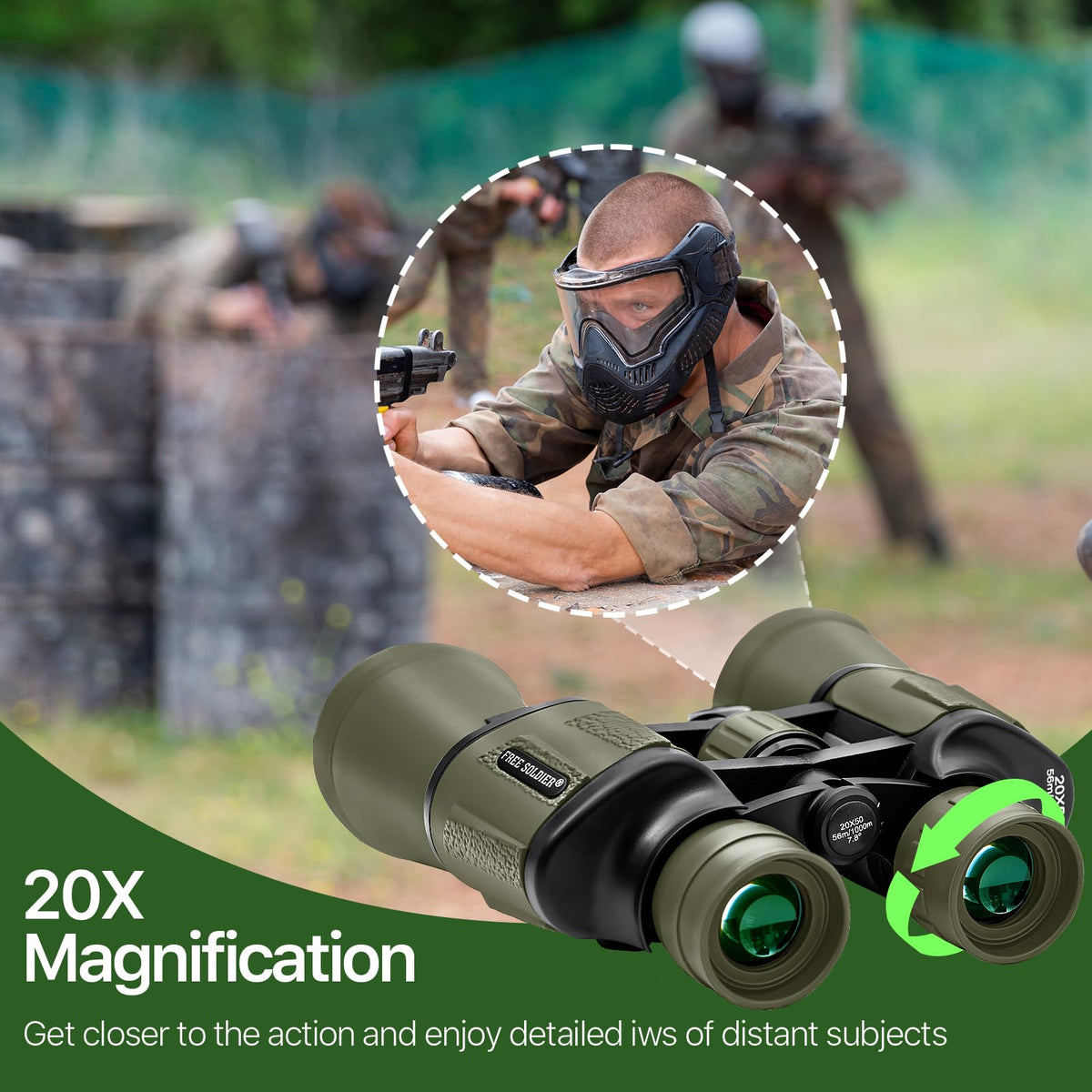 FREE SOLDIER binoculars on tripod for steady long-range observation benefit