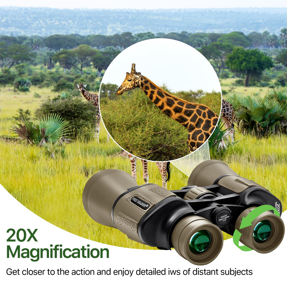 FREE SOLDIER binoculars in use for birdwatching offering distant clarity