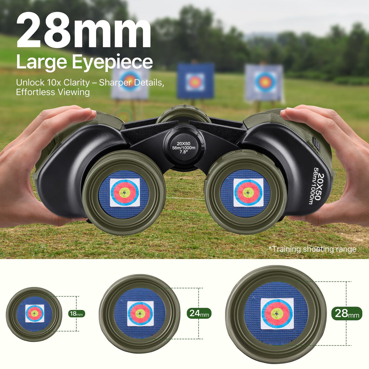 FREE SOLDIER 28mm eyepiece close-up providing comfortable extended viewing