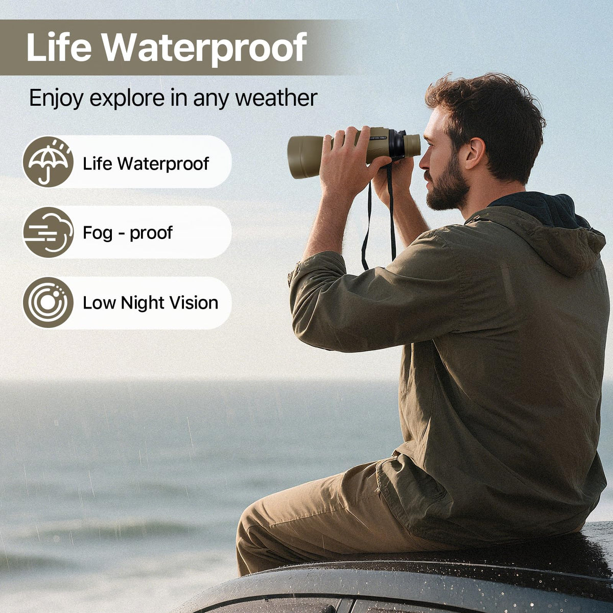 FREE SOLDIER textured rubber grip for secure handling in wet conditions