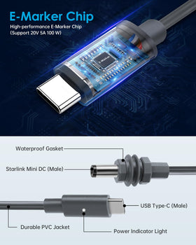 Freechangku Starlink Mini 18AWG power cable enables stable, easy installation.