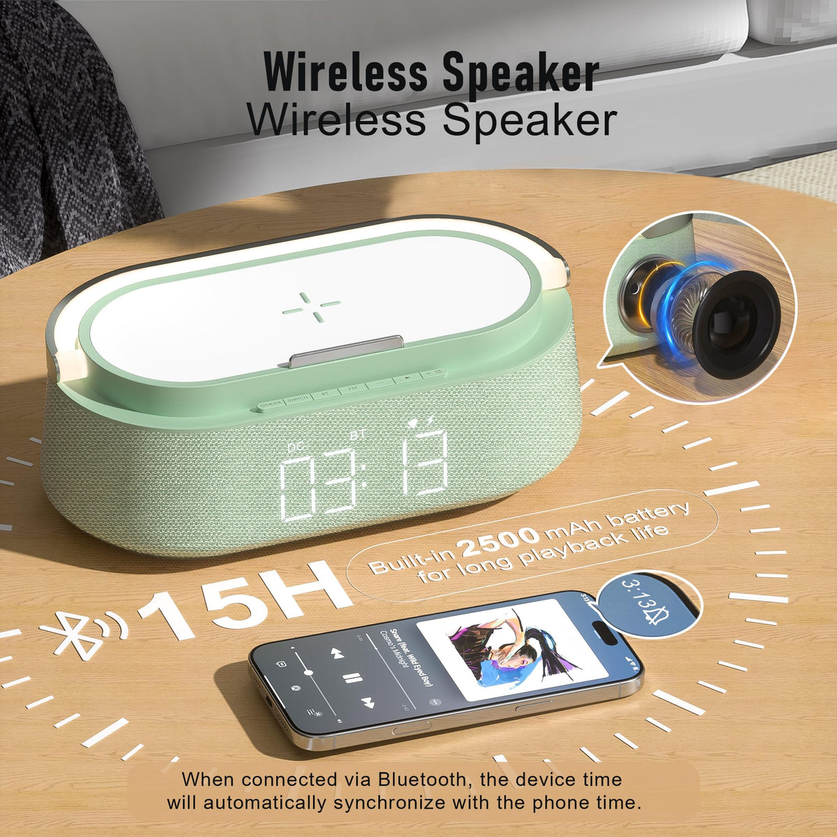 FREEFISH touch LED night light close-up providing warm reading illumination