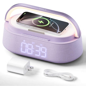 FREEFISH front view with phone showing convenient charging and tidy nightstand benefit