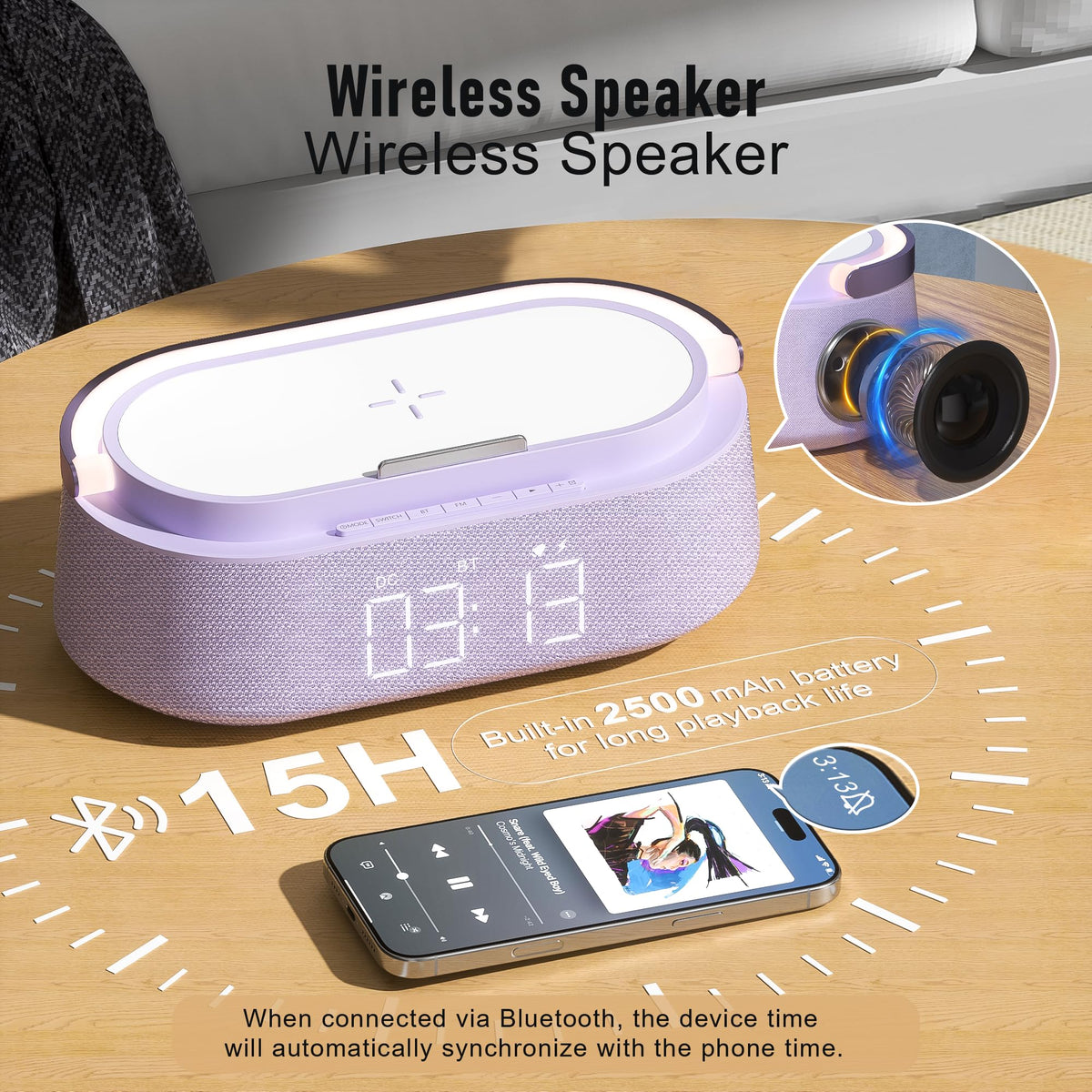 FREEFISH speaker grille detail highlighting dual-speaker design for clearer sound
