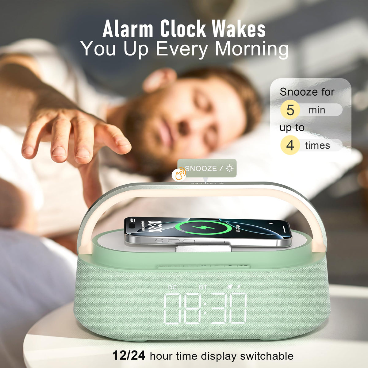 FREEFISH top controls and wireless charging pad highlighting easy touch operation