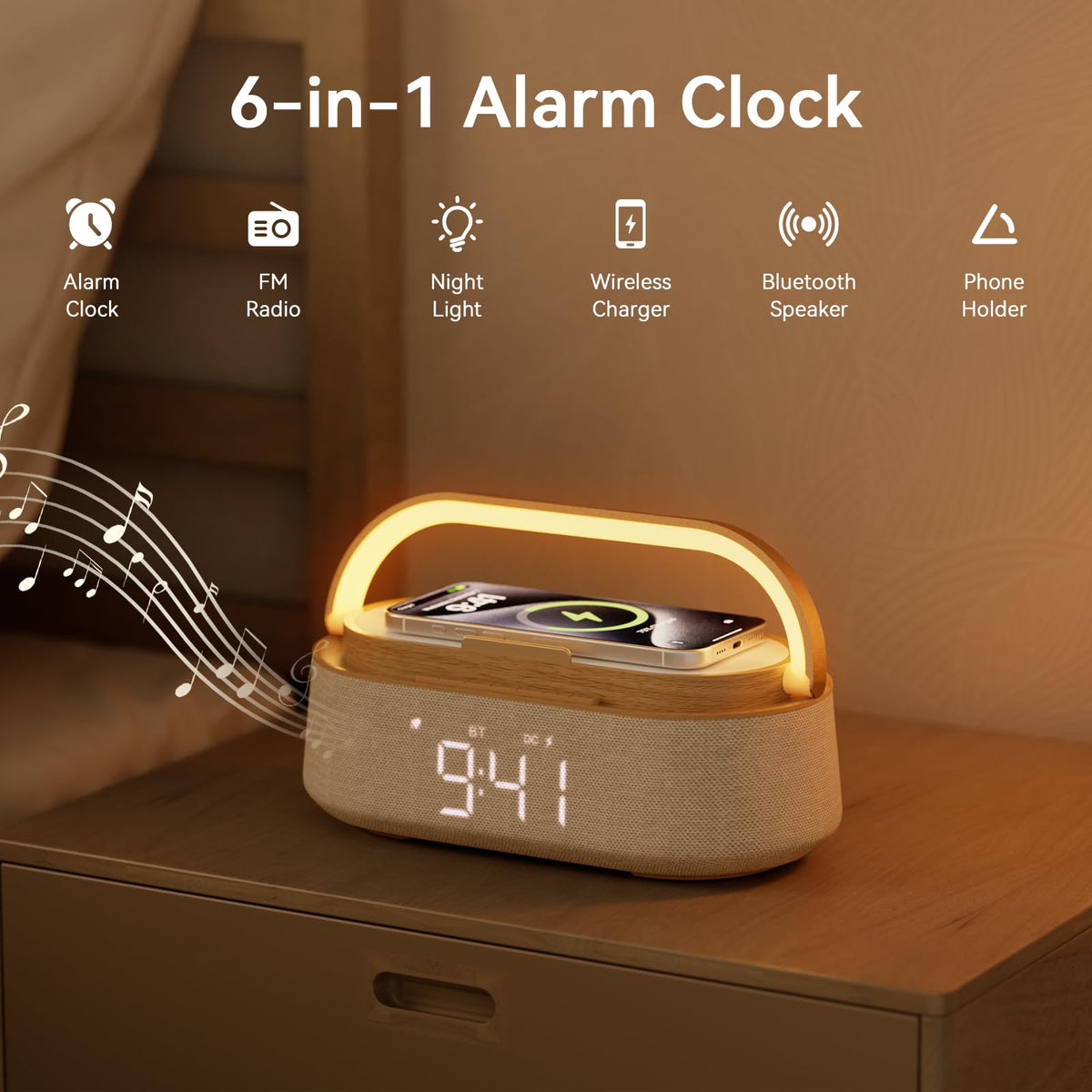 FREEFISH touch controls on top, intuitive operation and easy brightness adjustments
